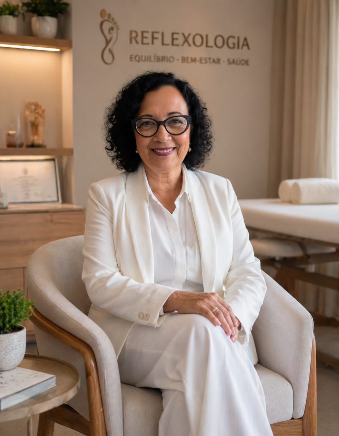Rose Cantiero, reflexologista, em seu consultório