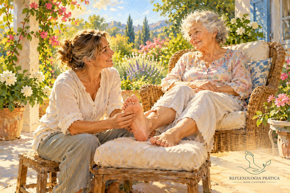 Reflexologia para idosos: o cuidado que acompanha quem um dia cuidou da gente